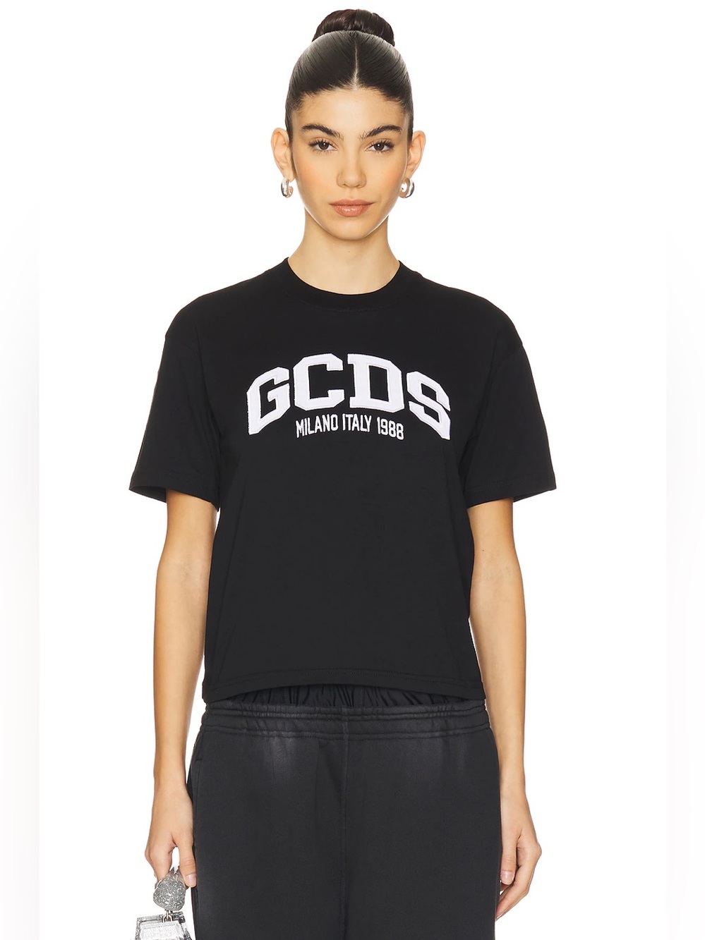 GCDS Milano Italy Logo T Shirt Black Oversized Small